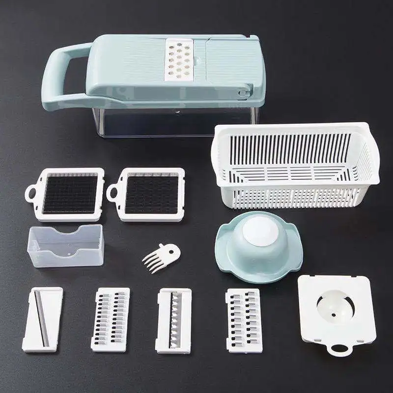 Multifunctional Cheese Grater Vegetable Cutter Slicer Dicer Onion Chopper With Container and