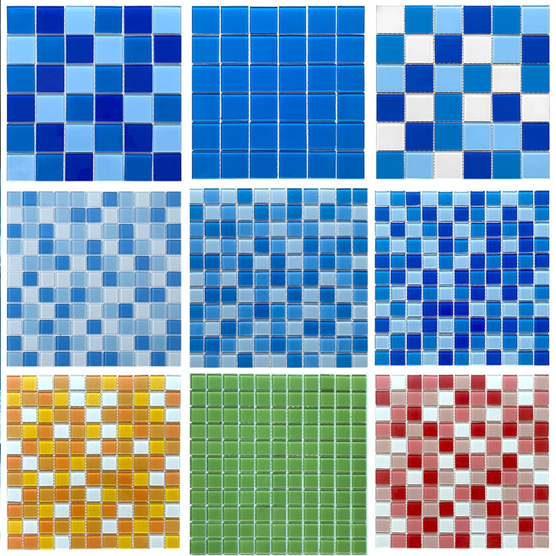 Wholesale Ceramic Swimming Pool Mosaic Tile Chinese Design Style Glass Mosaic Tile for Pools Graphic Design Solution Capability