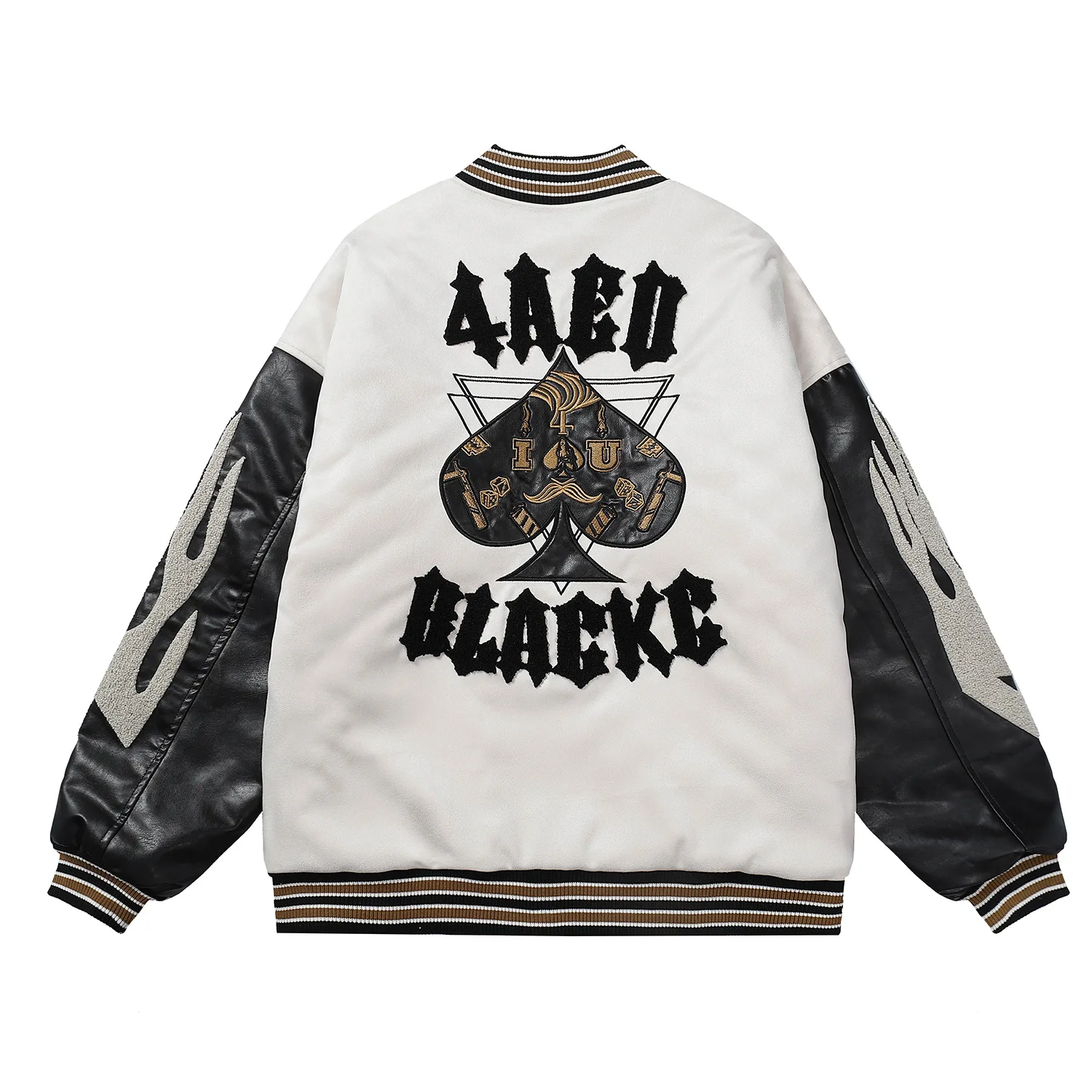 High Quality Men and Women Chenille Embroidery Leather Sleeves Custom Baseball Letterman Varsity Jacket_voghion.com