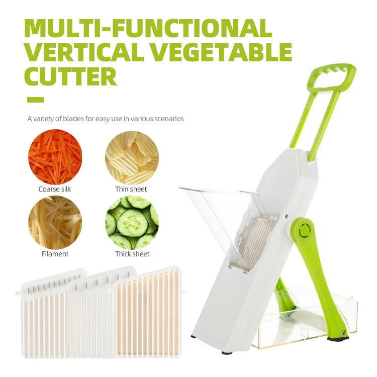 Gloway Multi-Purpose Adjustable Safe Food Cutter Chopper Foldable Handheld Food Prep Mandoline Vegetable Slicer Tool With Handle