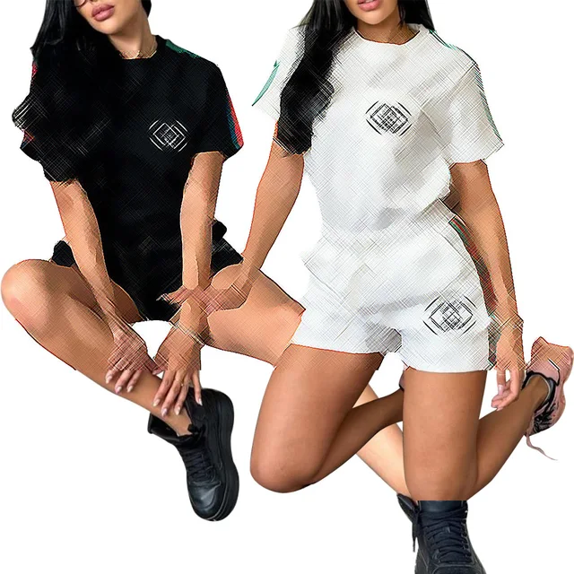 Designer famous brand Luxury clothing Wholesale T-shirt shorts two piece set women clothing