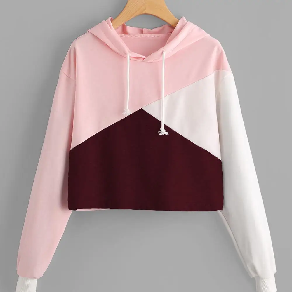 Logotipos Personalizados Paneles Color Block Mujer Basic Crop Top Sudaderas  Con Capucha - Buy Sudadera Con Capucha Recortada En Blanco,Sudadera Con  Capucha Recortada Superior,Sudaderas Con Capucha Para Mujer Product on  Alibaba.com