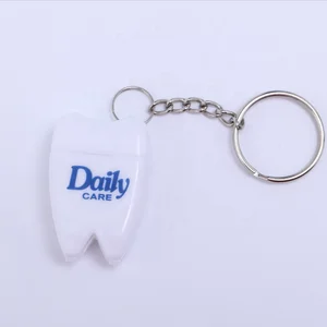 Daily Care Best Price Keychain Holder Tooth Shape Dental Floss 10m Nylon Interdental Picks Floss with Tooth Storage Box Mint