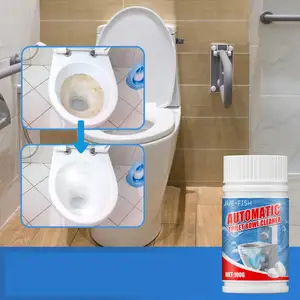 Jue Fish White and Blue Automatic Toilet Bowl Cleaners Foaming Tablets Eco Friedldy Descaling Deodorizing Stains Cleaning Tablet