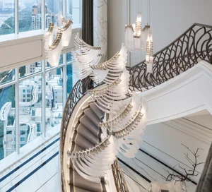 ECOJAS Decoration Art New Design Glass Chandelier for Villa Hotel Lobby Wedding Hotel Pendent Light