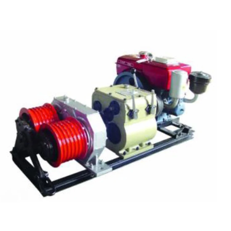 5ton power winch with two drums gasoline engine