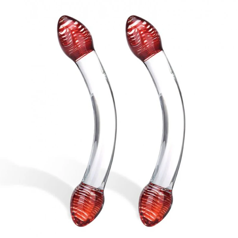 Superlanger Roter Doppel-Dildo aus Hochwertigem Glas oder Sexspielzeug fr  Frauen