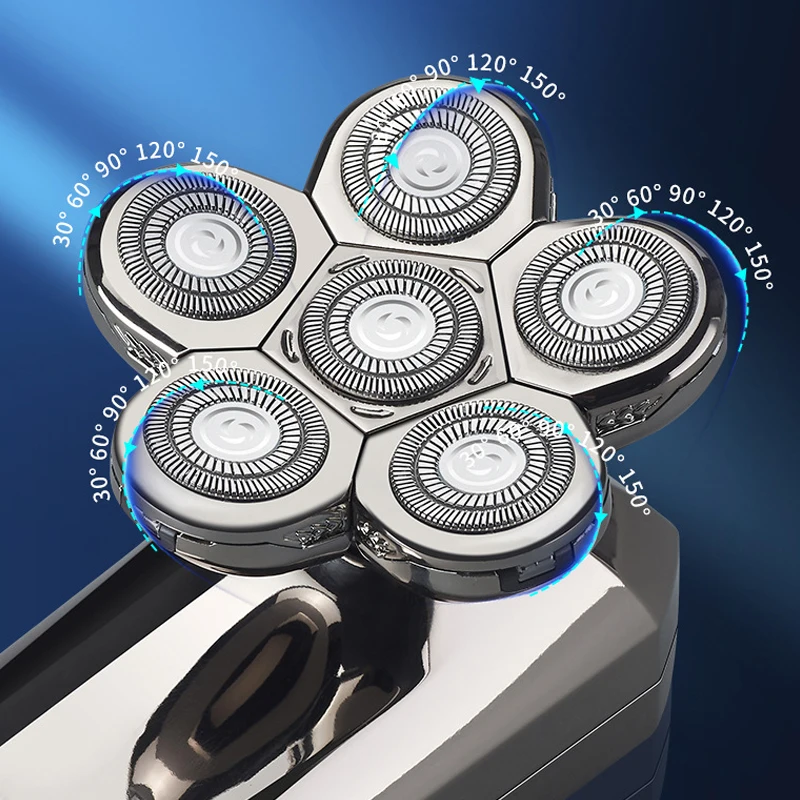 USB Rechargeable Electric Shaver Trimmer Bald Razor Six Blade for Household RV Use Intelligence Beard Shaver for Hotel details