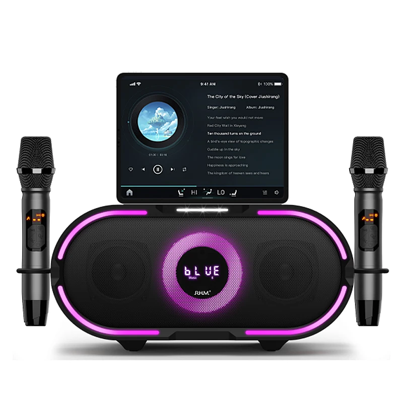 RHM RM-K666 Plus 2.1CH Karaoke System with 2 Wireless Microphones