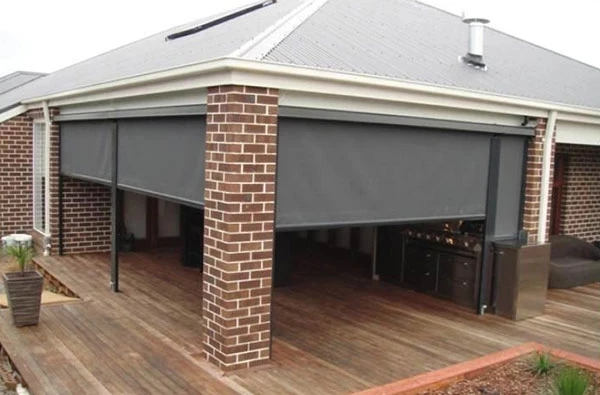 Motorized Outdoor Windproof Zipper Track Roller Blind for Outside Windproof Waterproof Sunshade