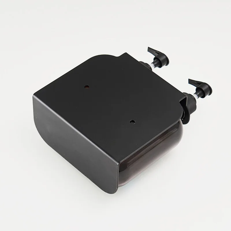 Double Soap Dispenser Bracket Matte Black Hotel Liquid Soap Dispenser Wall Holder Bracket