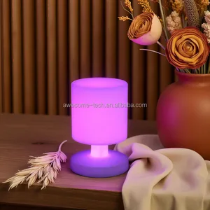 Modern Neutral White LED Desk Lamp Touch Control Dimmable Multicolored Shade Plastic Body for Reading Room Battery Powered