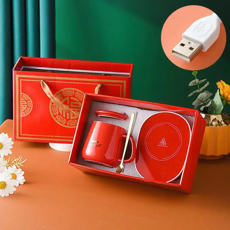 55 Degree Warmer Mug Set Coffee Cup Heater Electric Cup Warmer Smart