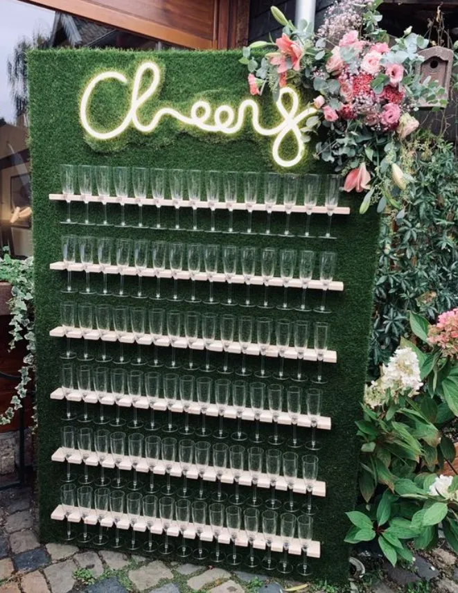 Porta bicchieri da vino, supporto per bicchieri da vino in acrilico da parete, per la tavola sotto l'armadio, supporto per bicchieri da vino e bicchieri, scaffale per armadio da cucina (trasparente, 2