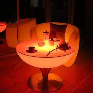 Modern Waterproof LED Cocktail Table for Bar Wedding Mall Living Room or Hotel Plastic Design with Glowing Illumination