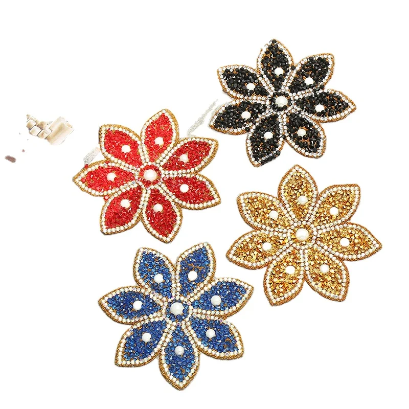 Free sample Stock assorted rhinestone applique bling cute iron on star patches for jeans clothing