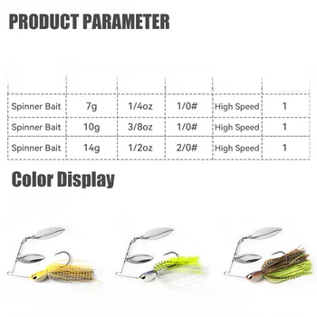High-Speed Composite Spinnerbait Lure, 7g-14g, Buzz Bait for Bass Fishing – Lure – view 5