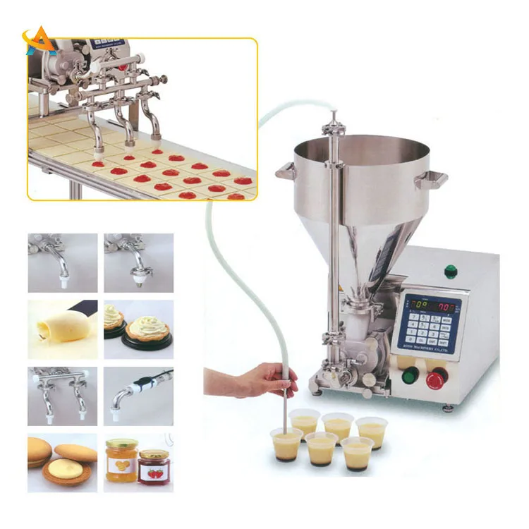 Manual Double Head Rice Cake Depositor Cup Cake Filling Machine for Sale