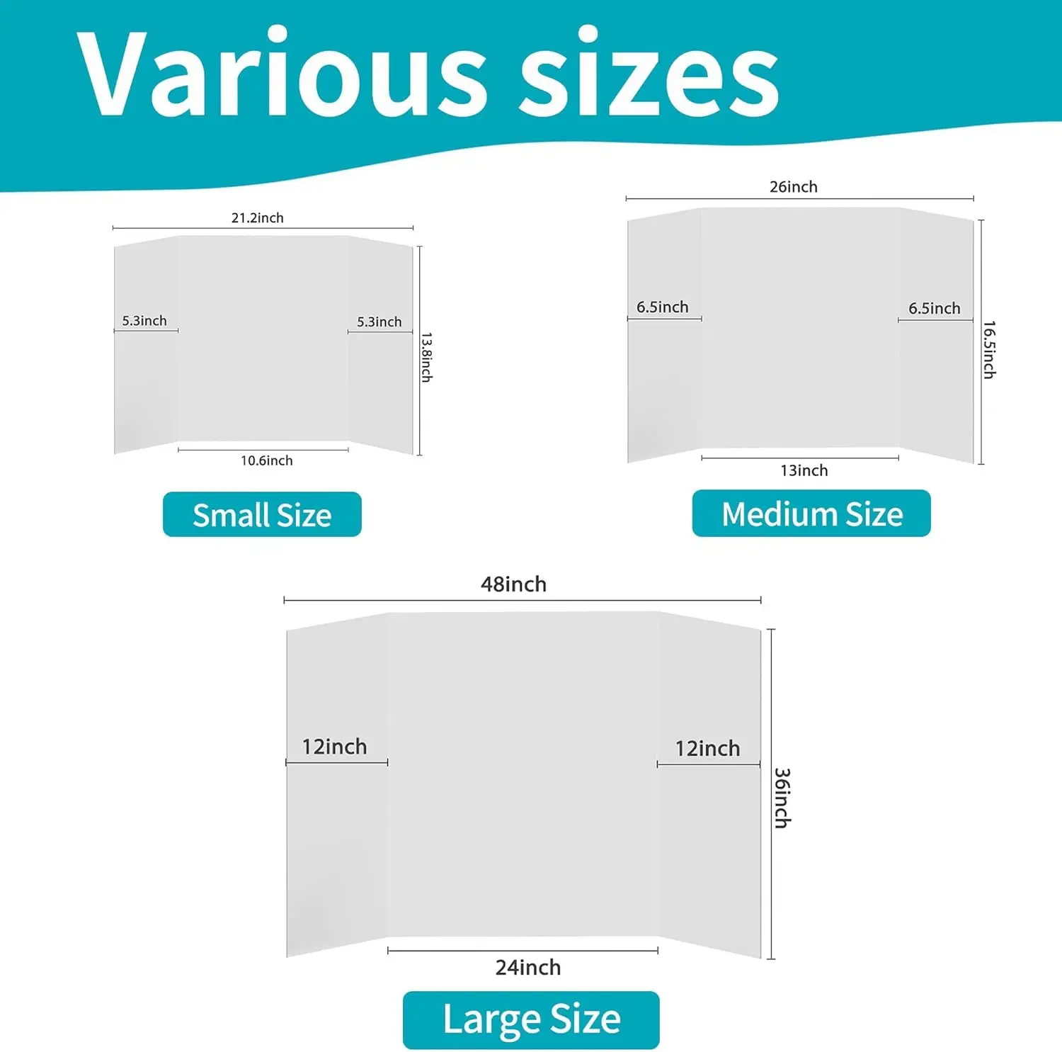 Lightweight Presentation Board Science Fair Project Display Paperboard Trifold Picture Board for Presentations