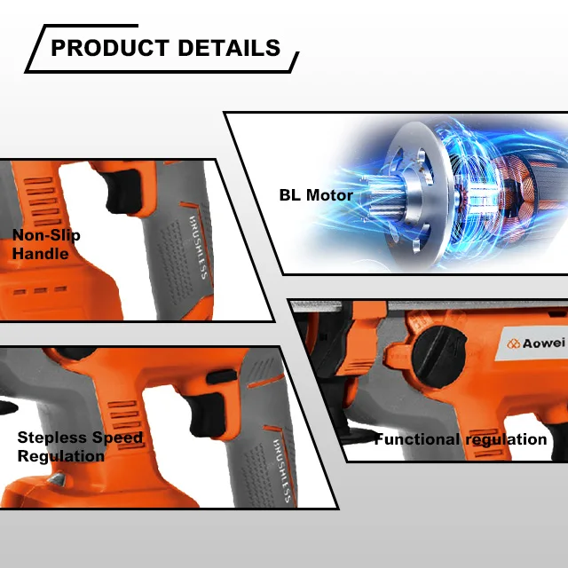 LH-HM-2008 Cordless Rotary Hammer Drill-Lightweight Type Brushless Motor Power Rotary Hammers C/W Lithium Ion Batteries manufacture