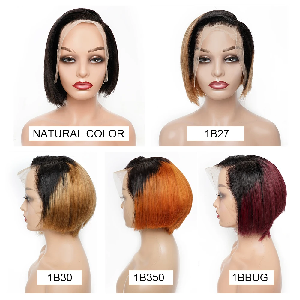 Parrucca Donna Capelli Veri Umani Curly Human Hair Wigs Parrucca Bob Corto Con Frangia For Donne Parrucche Capelli Veri Corti Nero Naturale 10 Pollici - Foto 2