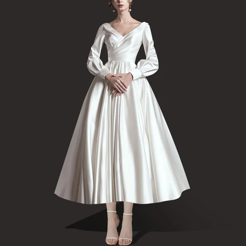 Elegant White Maxi Dress With Regular Sleeves For Ladies