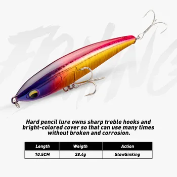 Cheery New 105mm 28.4g Long Casting Sinking Pencil Artificial Hard Swim Bait Yellow Fin Fishing Lure Sea Fishing – Pencil – view 5