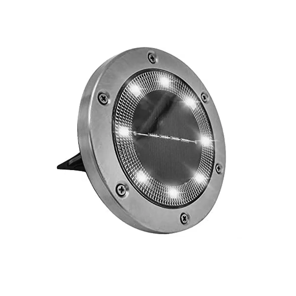 Hot Selling Round Solar Night Security Disk Powered Led Garden Light  Walkway Outdoor Landscape Solar Ground Lights, image size:1000x1000