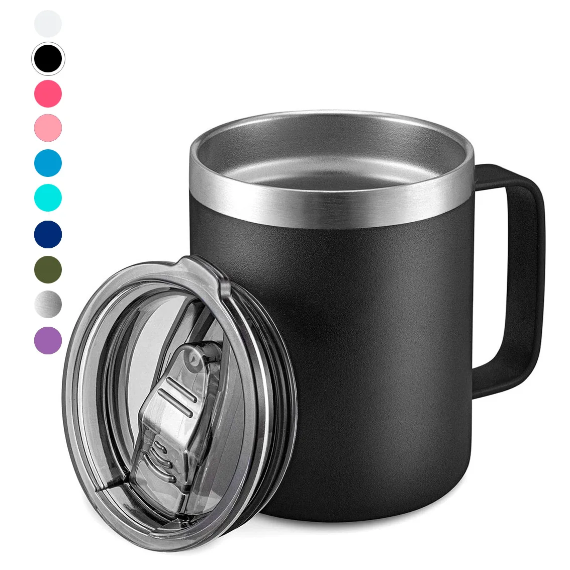 10 0z coffee mugs Set of 6 Colorful Pottery Coffee Mugs, 10 oz
