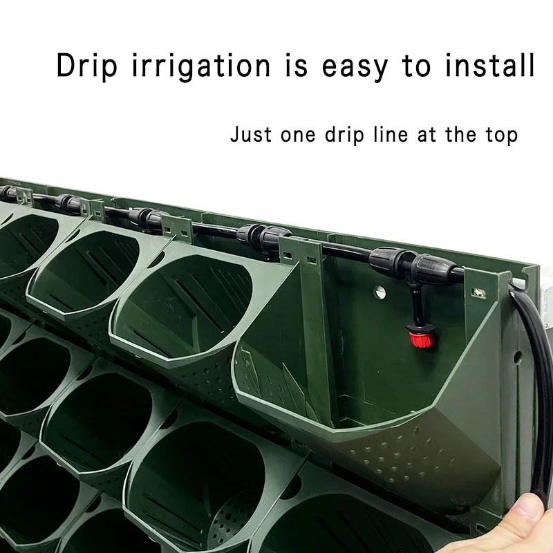 Vertical Planter Wall Irrigation System Automatic Irrigation Kit with Timer Drain Pipe Drip Irrigation Garden Wall Plant Pot