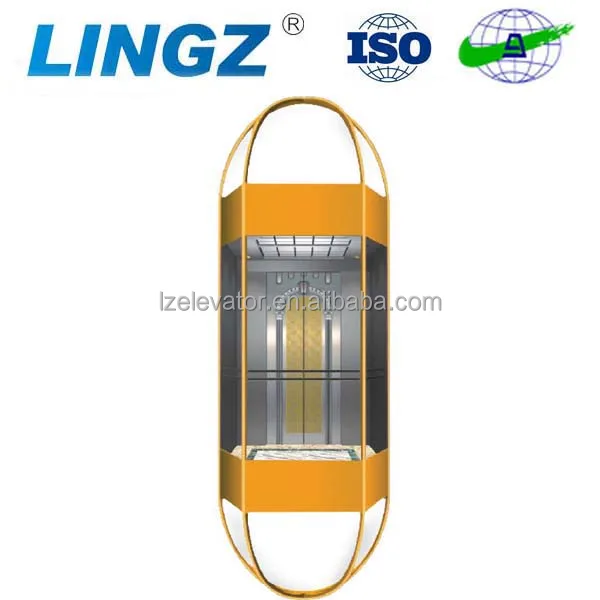Glass Elevator Without Machine Room