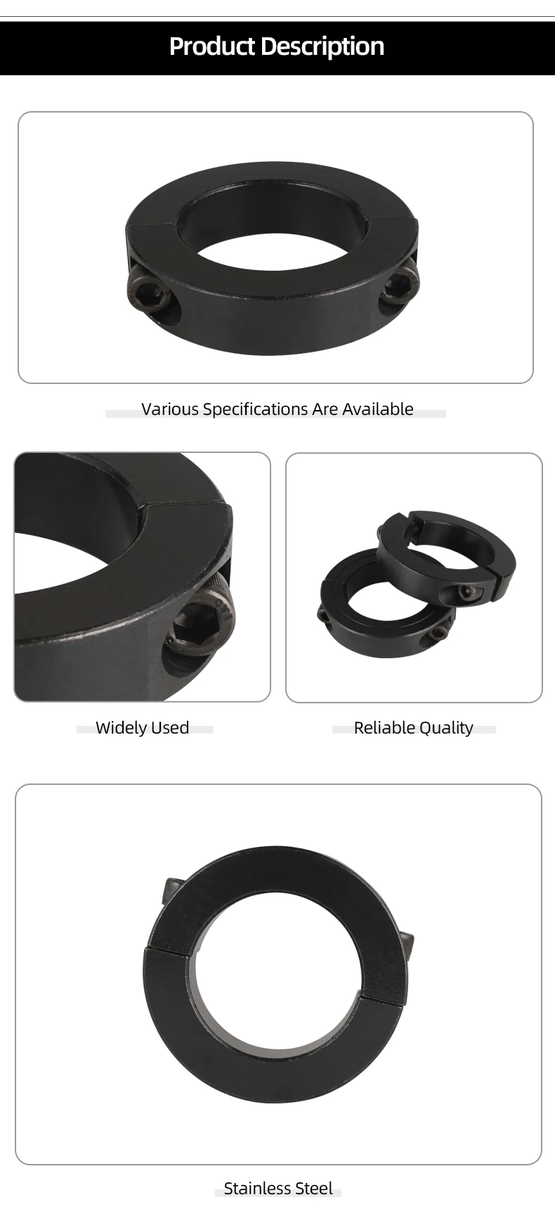 Stainless Steel Double-Split Shaft Collars Power Transmission Parts ...