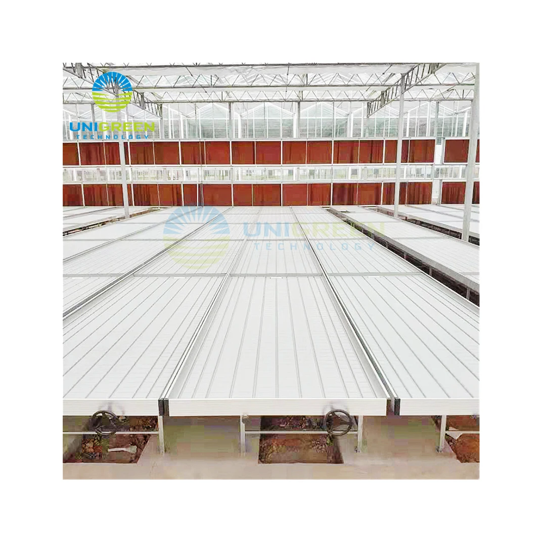 Ebb and Flow 4x16 Rolling Tables Agricultural Used 4x32 Flood Growing Bench Table With Hydroponic Flood Tray for Greenhouse Farm