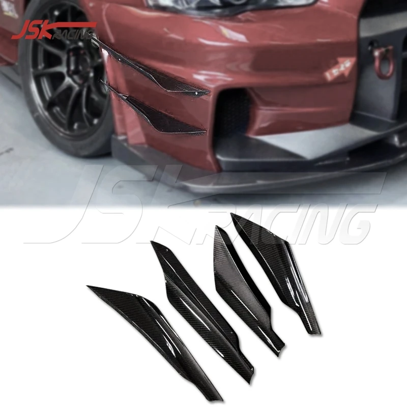 2017 Vrs Ver Ultimate Style Half Carbon Fiber Front Bumper Canards For 2008-2016 Mitsubishi Evo 10