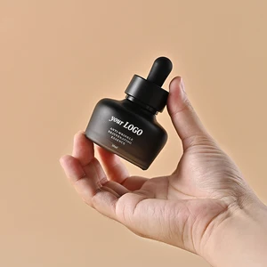 Unique Shape Black Gradient 30ml Empty Dropper Bottle for Cosmetic Essential Oil Serum Glass Dropper Bottle