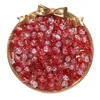 Two-tone crackle glass beads - red and white