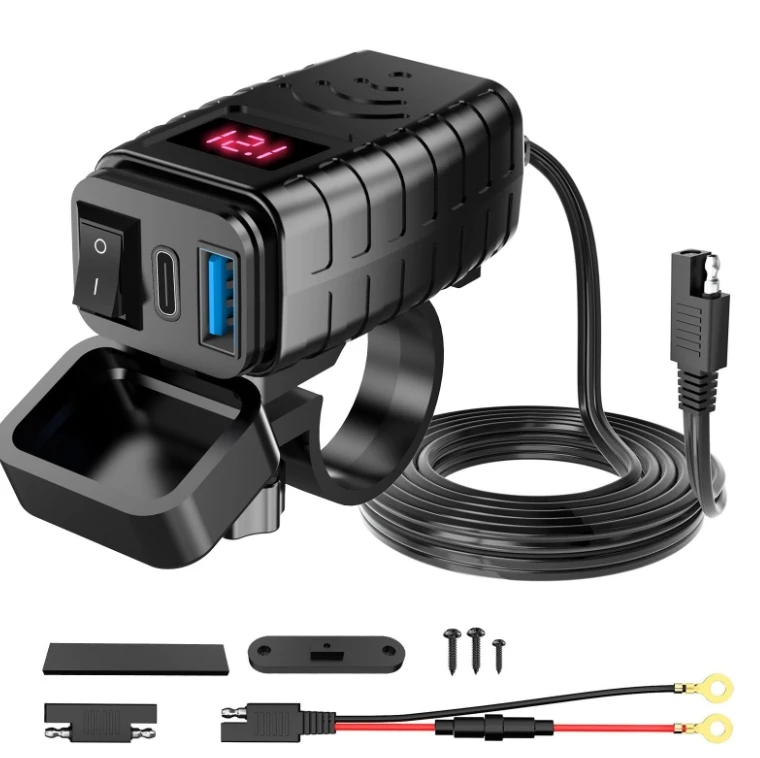 Waterproof Motorcycle Usb Phone Charger With On/off Switch