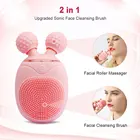 Beauty Electric Cleansing Brush Mini OEM Electric Silicone Rechargeable Soft Face SPA Beauty Facial Pore Deep Cleansing Brush Silicone