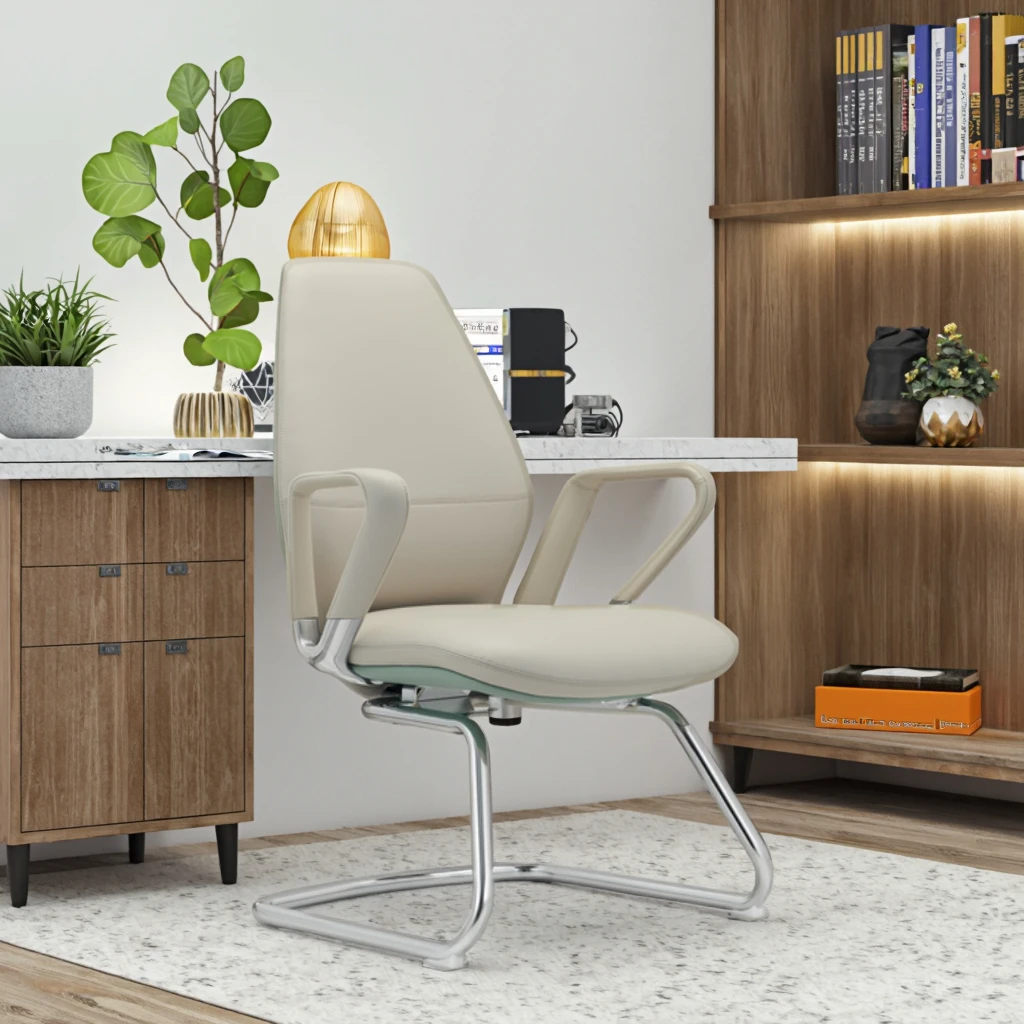 Durable Leather Executive Office Chair-Modern Ergonomic Design Adjustable Height Commercial Grade 4