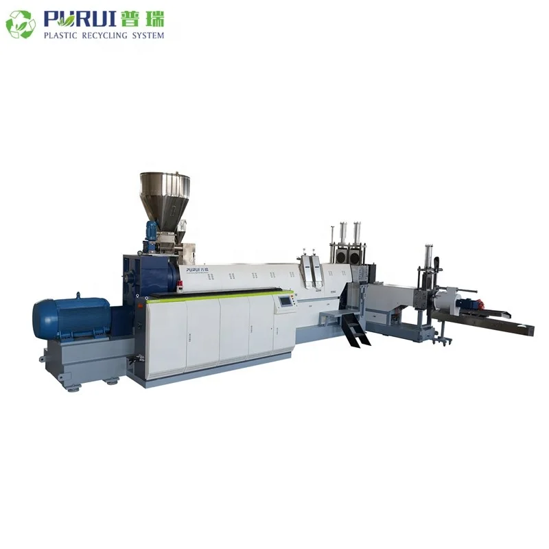 PURUI HDPE LDPE Waste Plastic Recycling Extruder Pelletizing Machine