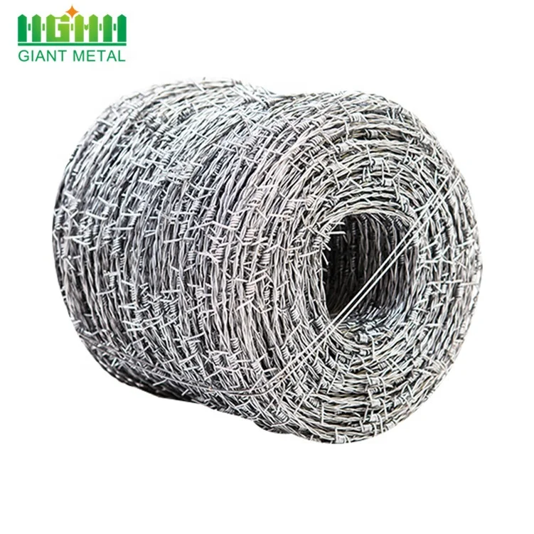 Factory Direct 200m Barbed Wire Coil 1.8mm Double Twisted Galvanized Steel PVC Coated Razor Wire Wall Spike Directly Iron Wire