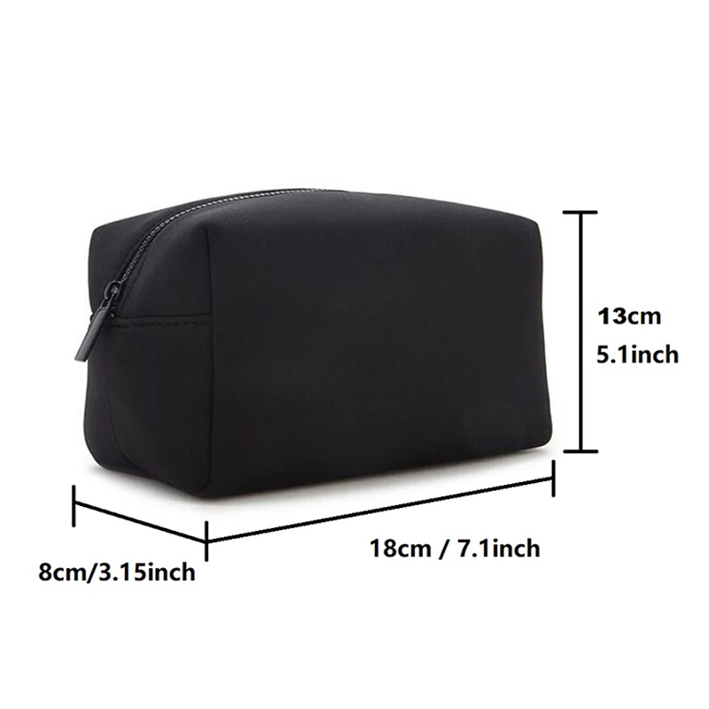 Custom Neoprene Cosmetic Bag With Zipper Portable Fashion Toiletry ...