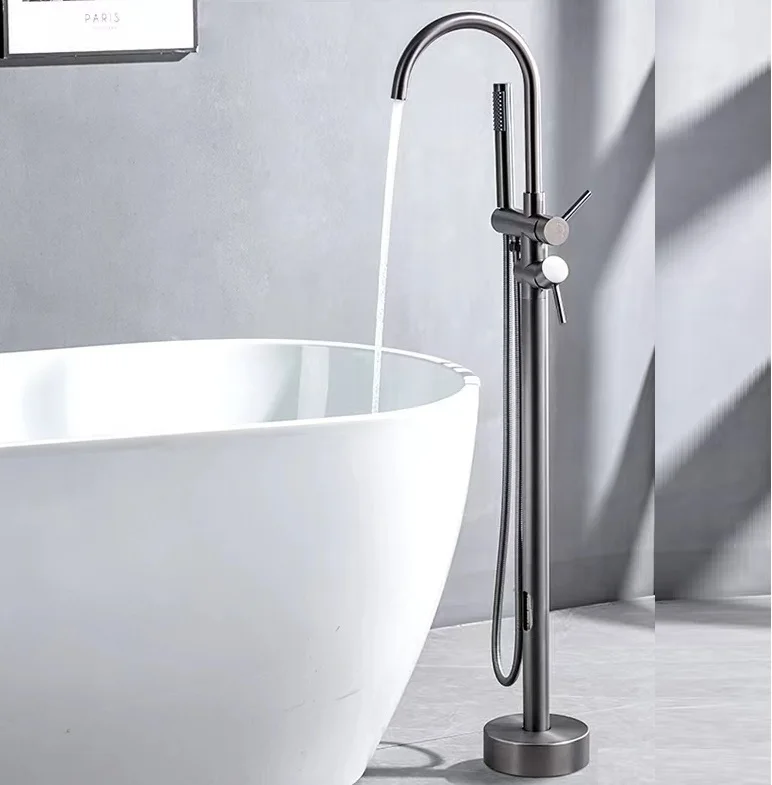 Popular Bathroom floor mounted bathtub faucet Mixer Shower OEM Brass freestanding bath mixer tap