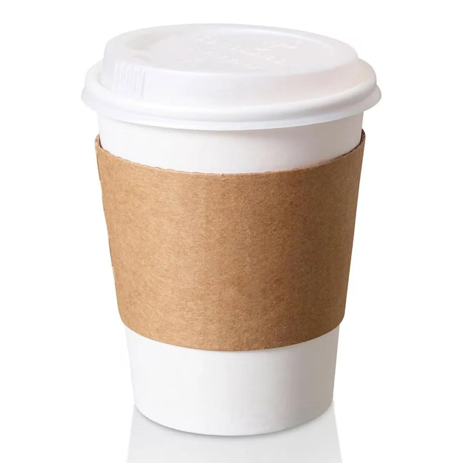 Customizable Beverage Cup Sleeve Disposable Kraft Cardboard Coffee Cup Holder With Custom Logo Printed