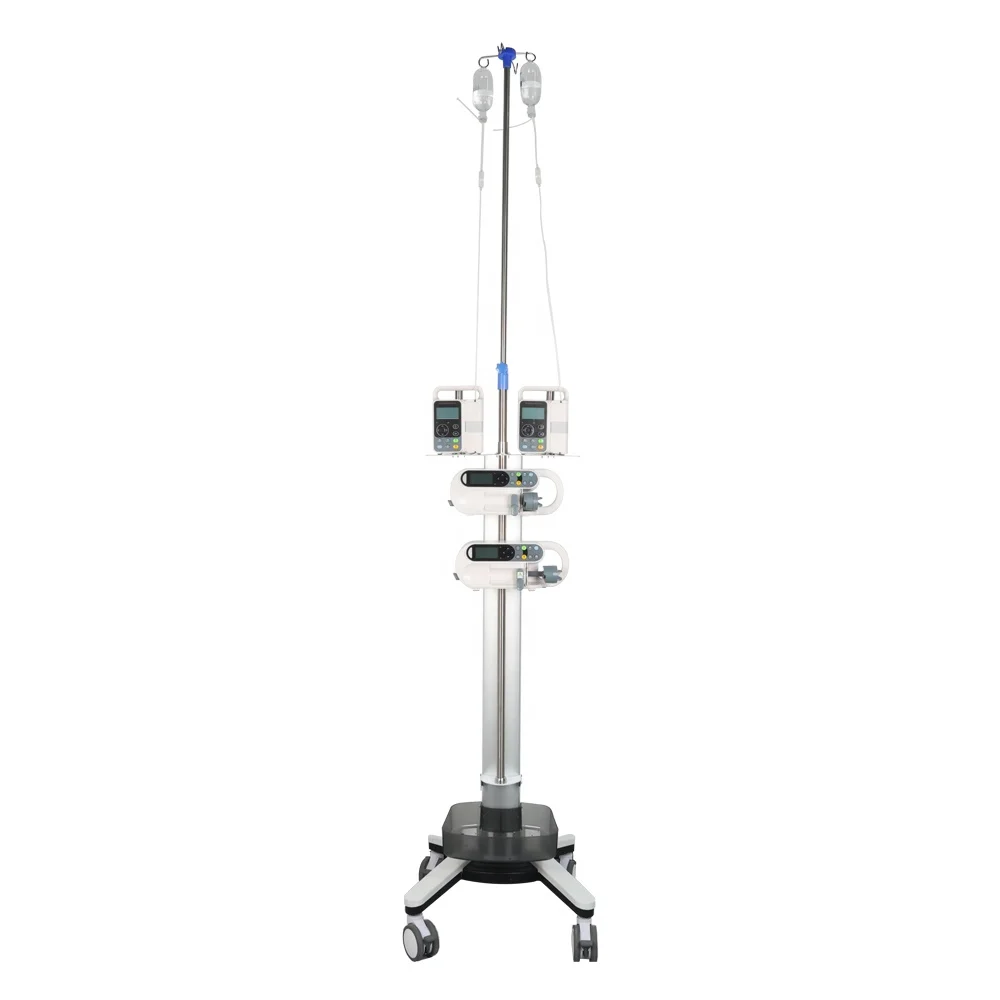 High Quality Modern Design Aluminum Alloy Multi-Functional Adjustable Infusion IV Trolley Injection Cart for Hospital Hotel Use 4