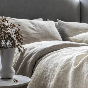 GOTS Ultra Soft Luxury Home Hotel New Design 100% French Linen Duvet Cover 4 Piece Stone Washed 100% French Linen  Bed Sheet Set