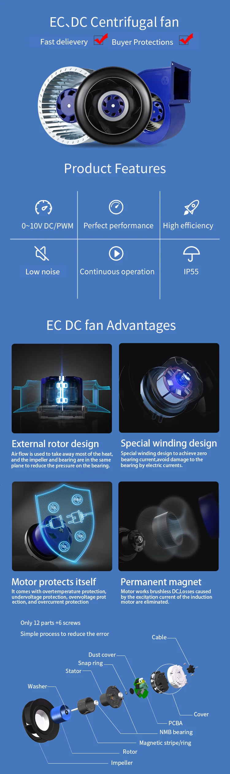 Air Purifier, 140mm, Centrifugal - detail 6