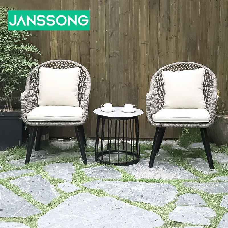 Nordic Leisure Balcony Small Table And Chair Rattan Chair Combination Openair Outdoor Modern