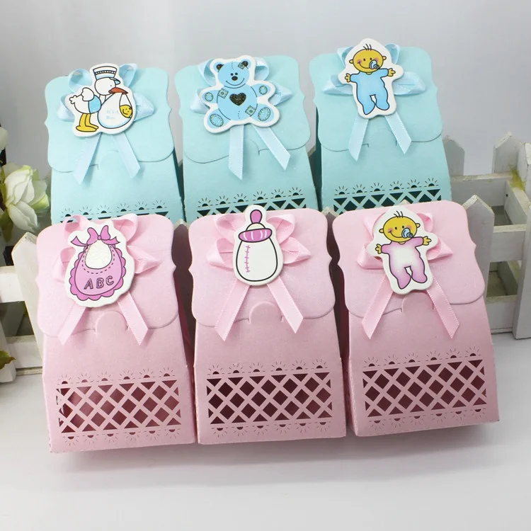 Floratek 50 PCS Baby Shower Favors Cute Honey Bee Design Chocolate Packaging Box Candy Box Gift Box for Kids Birthday Baby Shower Guests Wedding Party Supplies 
