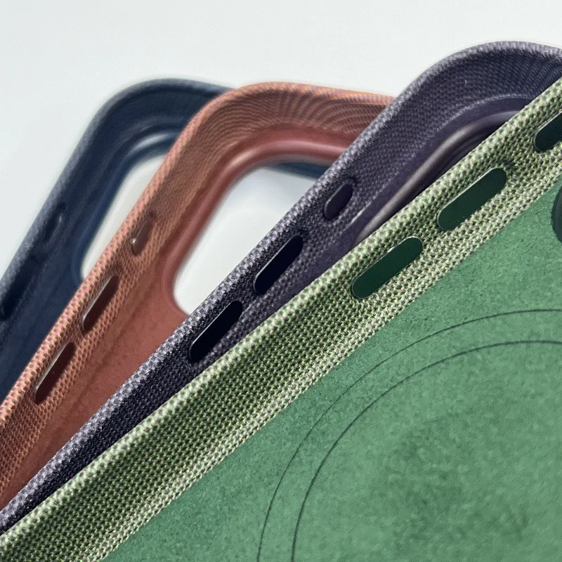 product laudtec techwoven phone cases for iphone air 17 16 15 pro max magnetic charging simple business back cover custom logo sjk1113-4